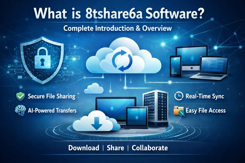 8tshare6a software download guide showing secure file sharing, AI-powered transfers, and cloud file sharing features